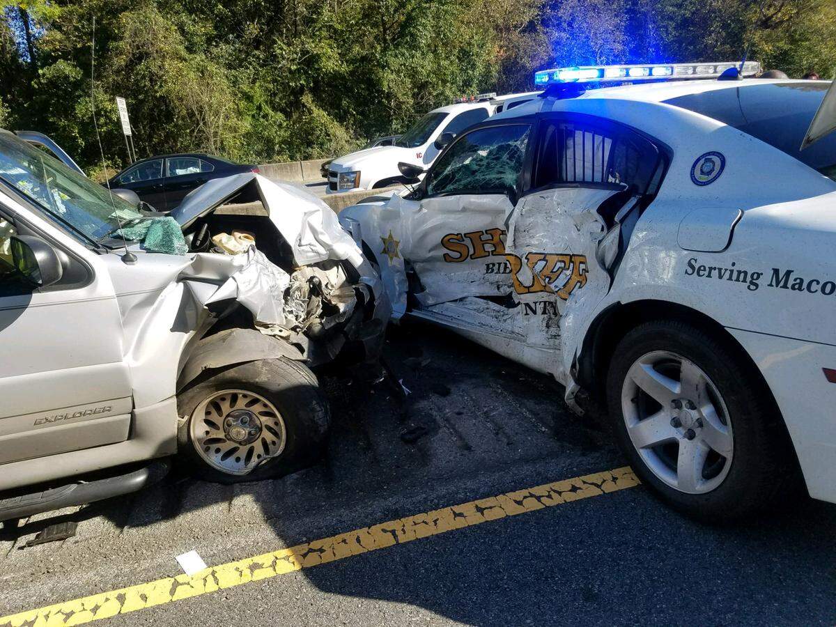 Bibb County sheriff’s deputy Jeff Howell was seriously hurt in this 2017 crash on Interstate 75.