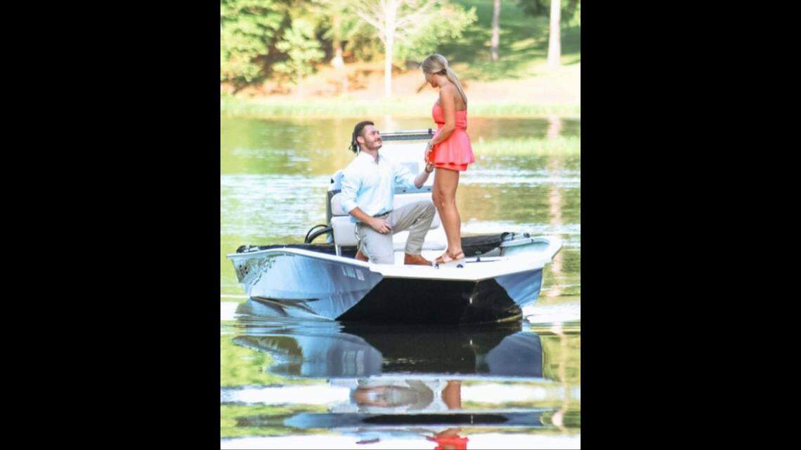 It happened on Lake Tuscaloosa, after Tyler Cunningham got on one knee and proposed to McKensie L. Boyd