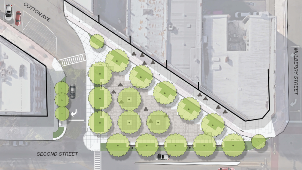Cotton Avenue Plaza in downtown Macon rendering.