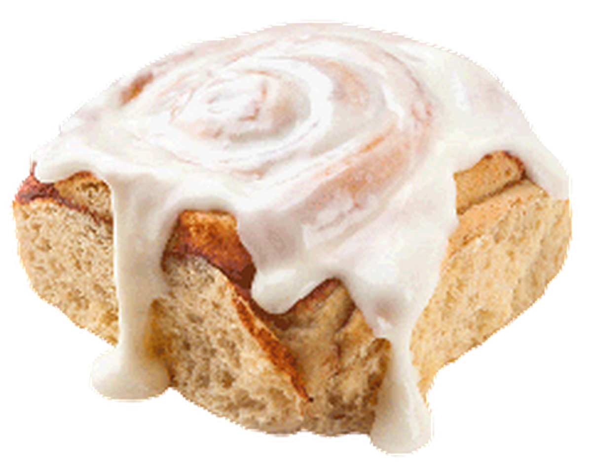 A cinnamon roll at Scooter’s Coffee. (This photo has been cropped.)