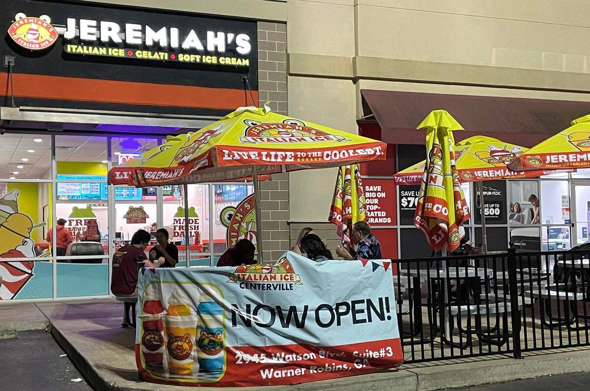 A new Jeremiah’s Italian Ice is now open 2945 Watson Blvd .in Warner Robins in the same shopping center as Hobby Lobby.
