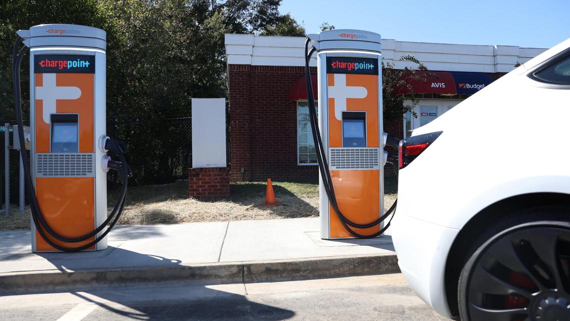 How many EV charging stations are there in Macon, Warner Robins? More just opened