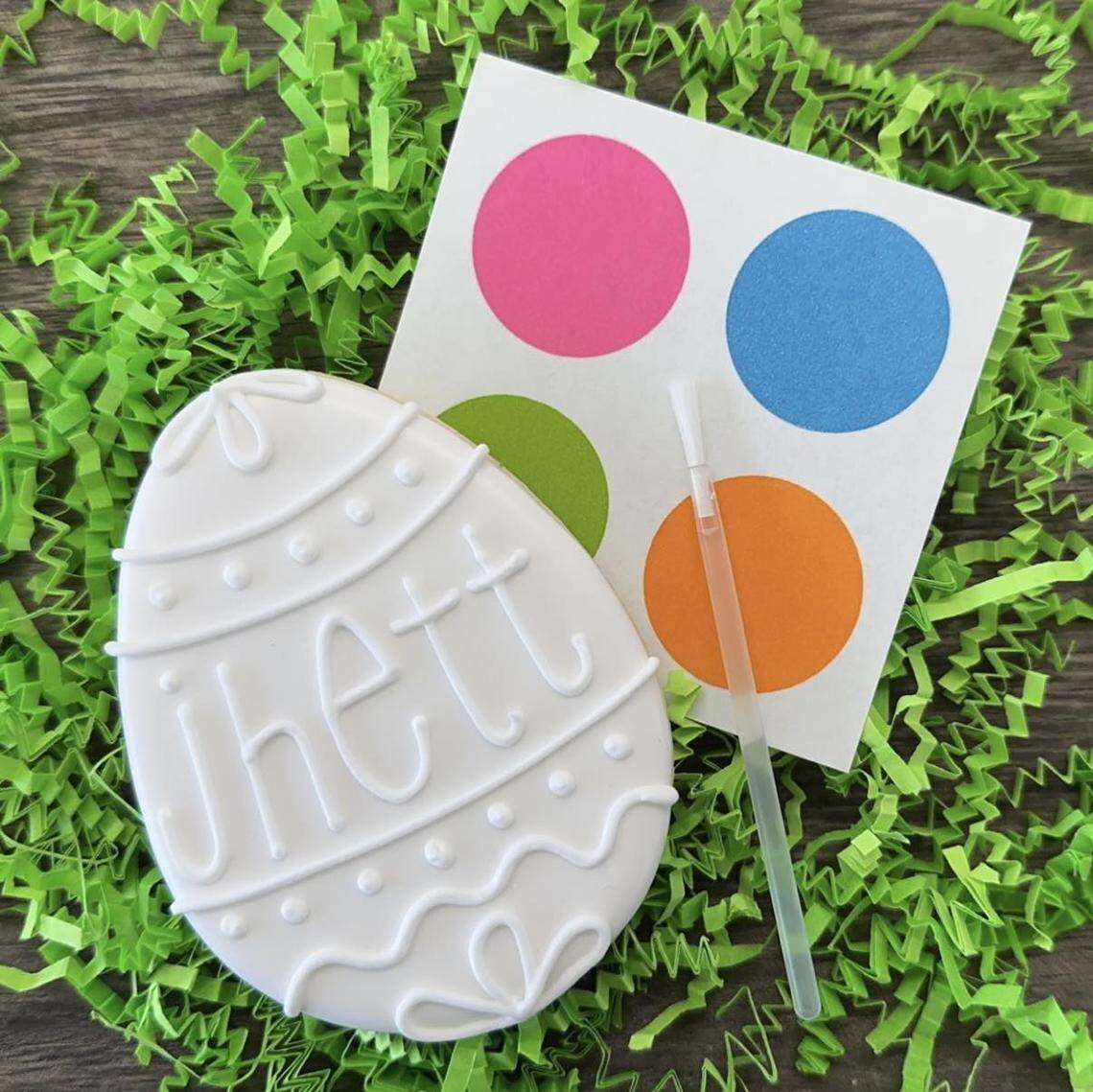 An Easter egg cookie from Sweet Evelyn’s.