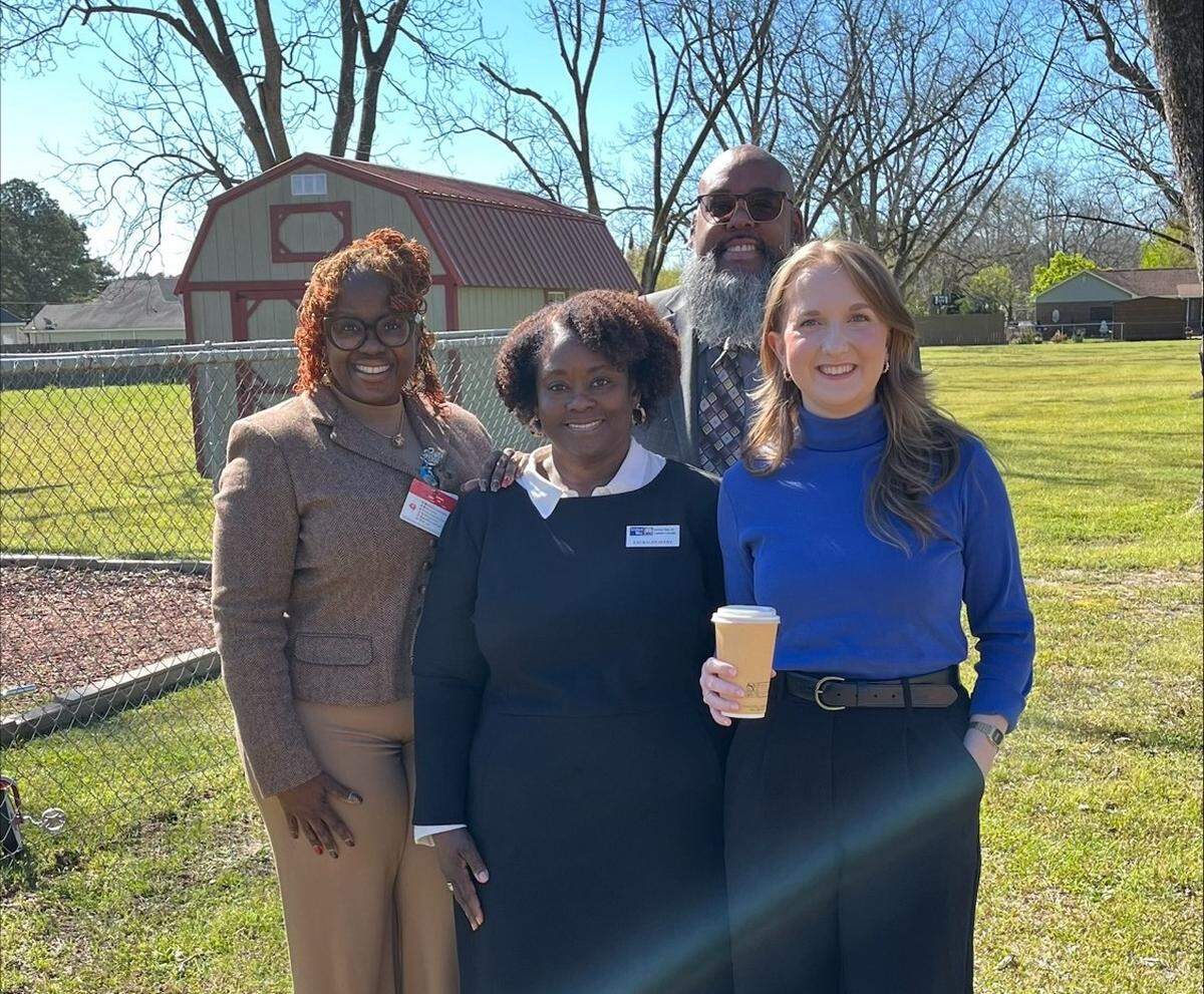 Representatives from DECAL, United Way, and Atrium Health attend a news conference on Tuesday. The conference announced Expanding Parents’ Access to Nontraditional Delivery Grant.