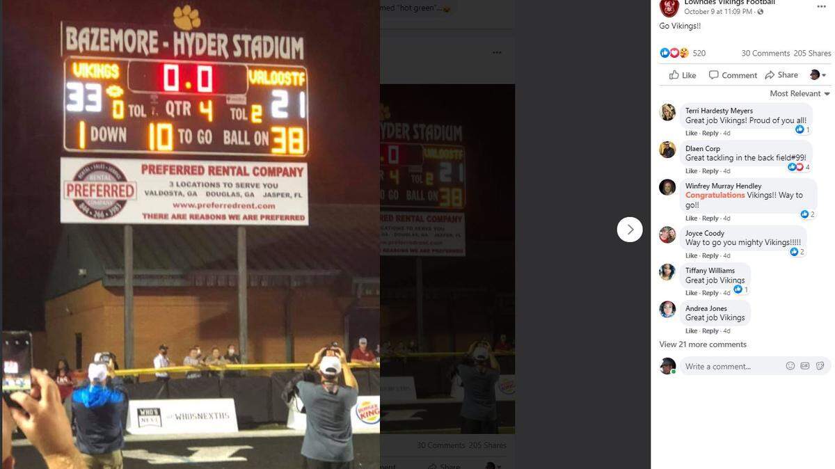 Lowndes County Schools announced that the entire Lowndes High football program, including coaches, will quarantine “out of an abundance of caution.”