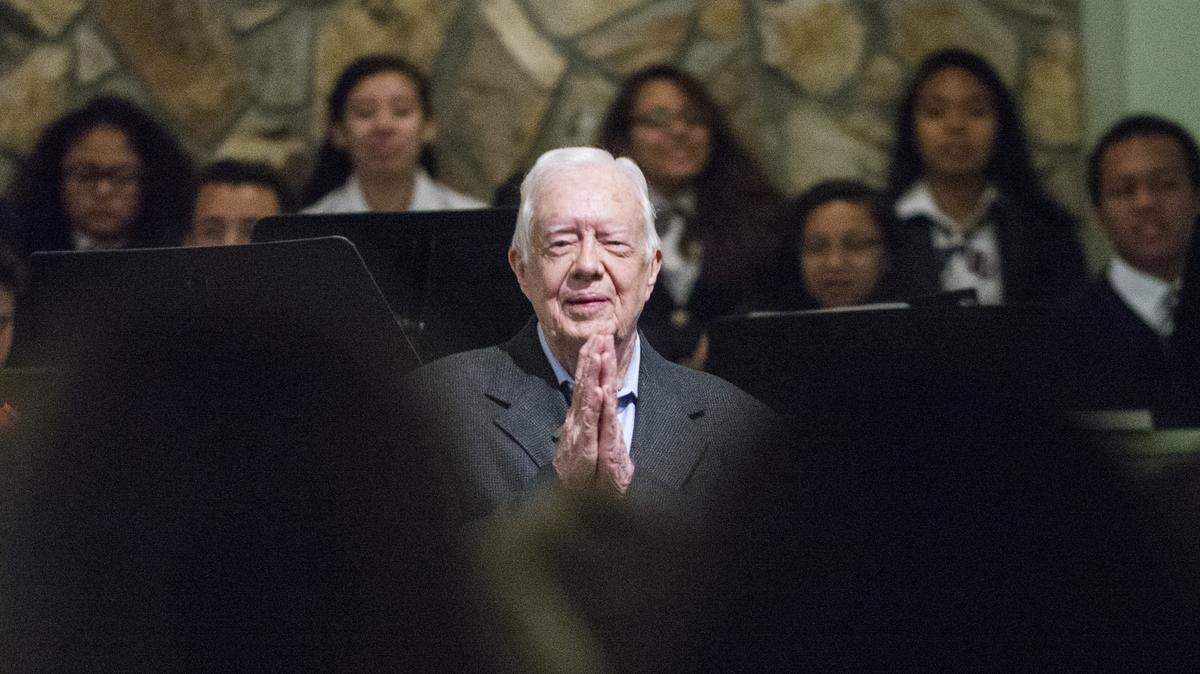 Former President Jimmy Carter teaches Sunday School at Maranatha Baptist Church in Plains.