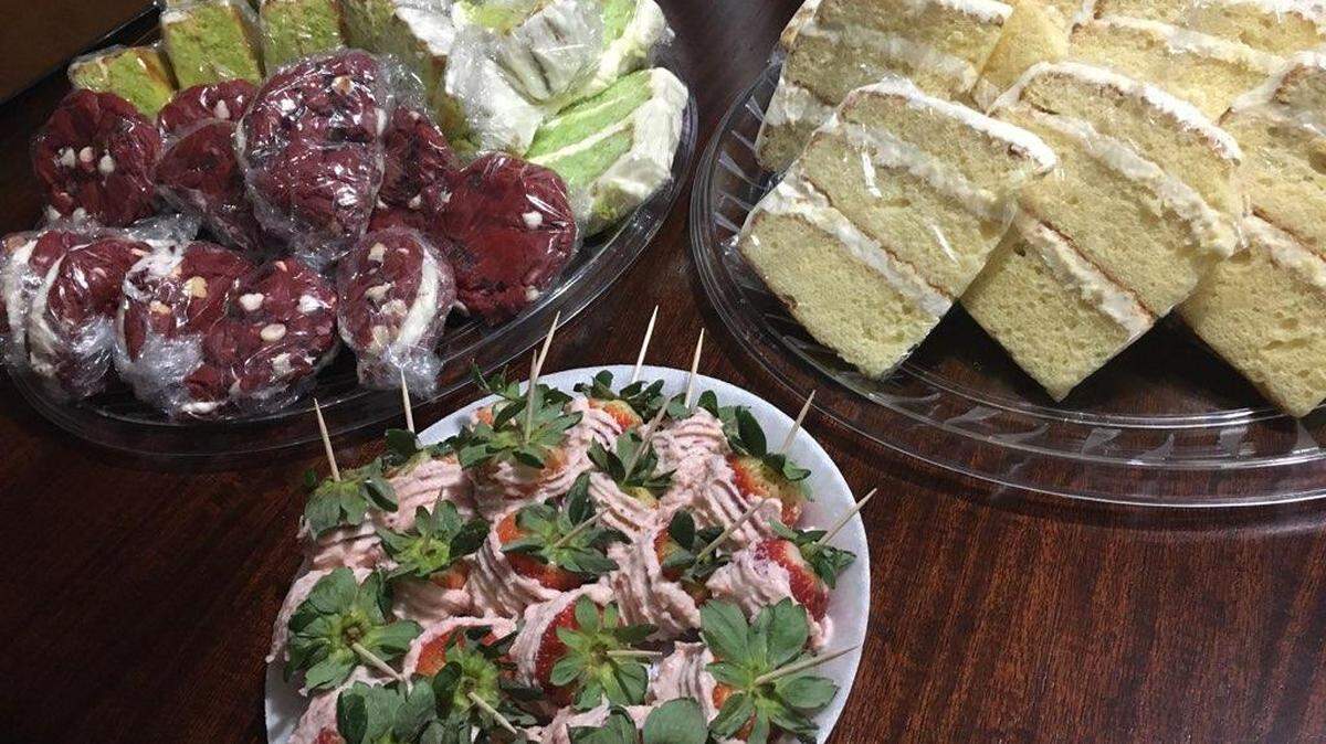Dynamic Pastries by Champane inside the Macon Flea Market at 3670 Eisenhower Parkway offers up baked goodies, including key lime cake slices and red velvet cookies, buttercream cake slices and strawberries covered in strawberry icing.