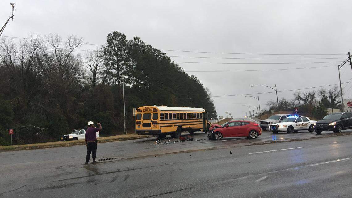 A school bus was involved in a crash Friday morning on Gray Highway at Second Street.