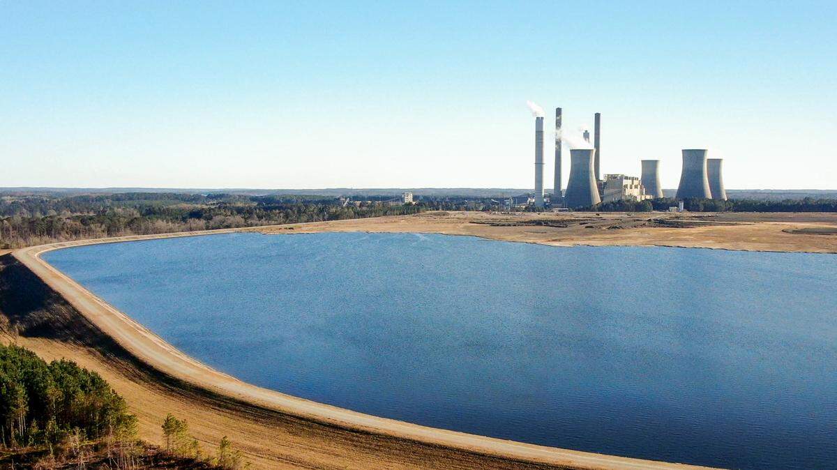 Coal Ash pond at Robert W. Scherer Power Plant in Juliette.