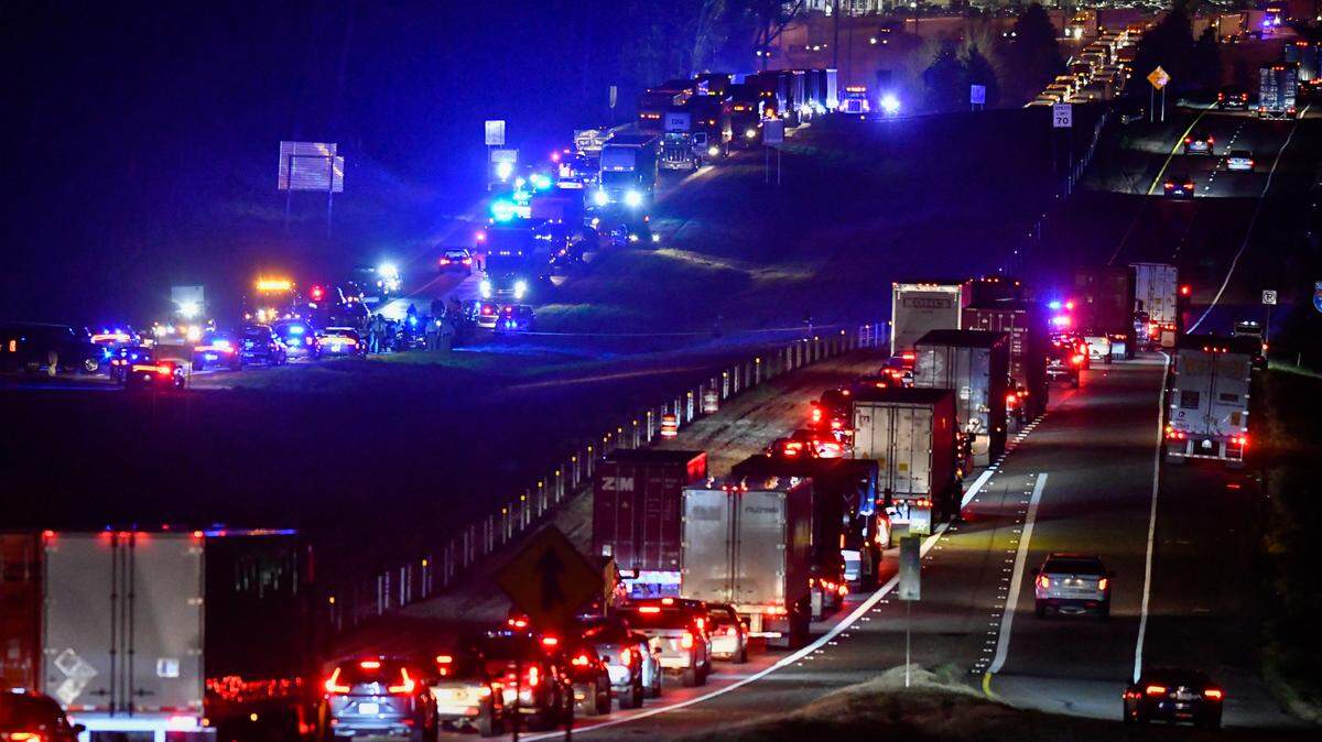Law enforcement stops traffic on I-75 late Wednesday night after an armed man was shot by police. Steven Lewis Finfrock, 63, stepped out of his car that was stopped in the emergency lane on I-75 and pointed a gun at police, who fired.