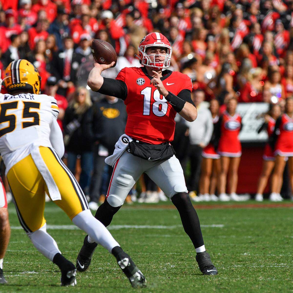 Georgia quarterback JT Daniels took the field late in the game to lead the Dawgs to their 43-6 win over Missouri.