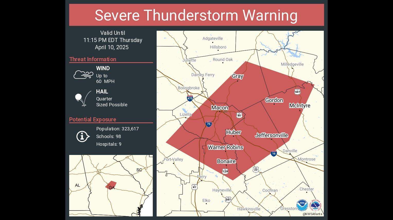 Thousands affected by power outages in Macon, Middle Georgia during storms