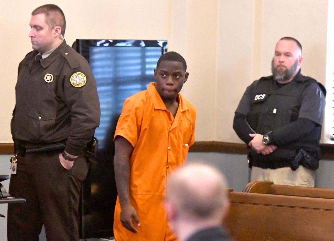 Demarcus Little in Peach County Superior Court in the days after Anitra Gunn’s disappearance in February 2020.