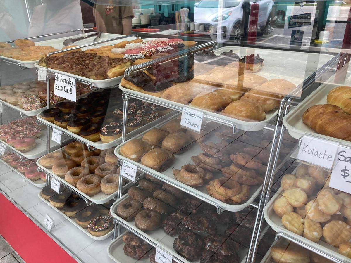 Ray’s Donuts in Warner Robins offers a wide variety of doughnuts for sale for 99 cents except the maple bacon sold separately for $3.