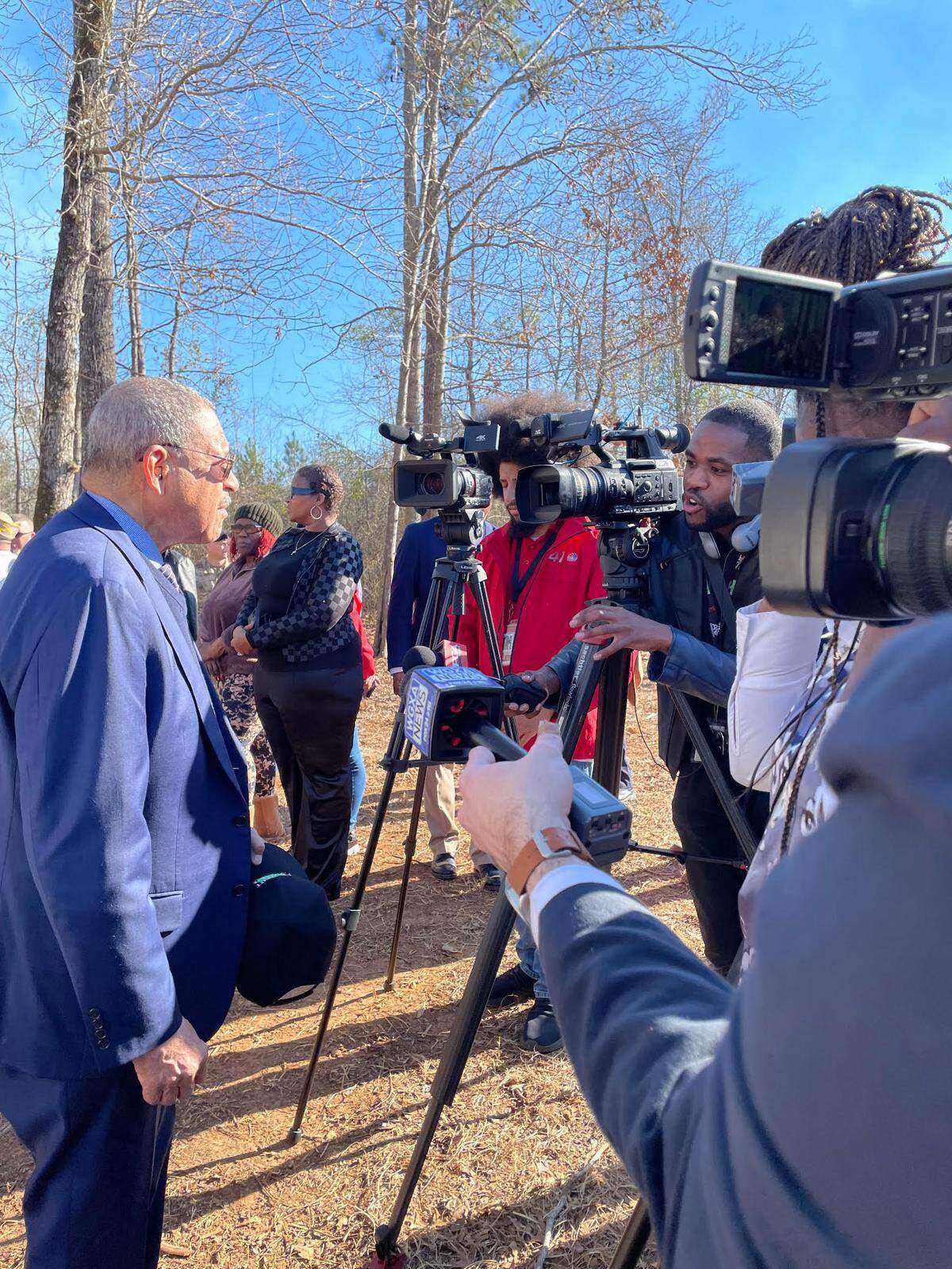 U.S. Rep. Sanford Bishop, a Democrat whose sprawling 2nd Congressional District includes Peach County and parts of Houston and Bibb counties, fields questions from reporters after a land dedication at the future home of a Vietnam Veterans Memorial on 5-acres of property within Warner Robins city limits that’s also part of neighboring Peach County.