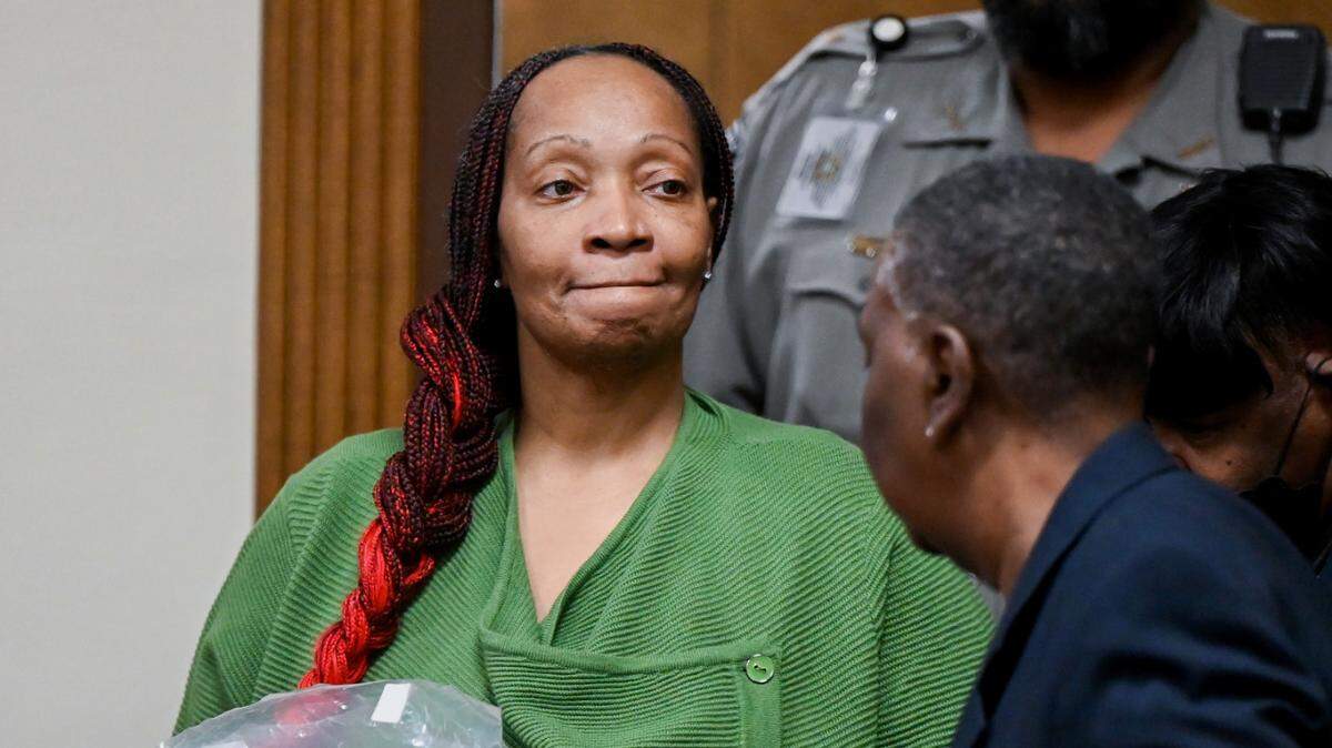 Donna Elyse Jackson entering Bibb County Superior Court this week for her murder trial. Jackson is accused in the September 2015 shooting death of her boyfriend, Ricky Jackson, at their Macon Avenue home off Napier Avenue.