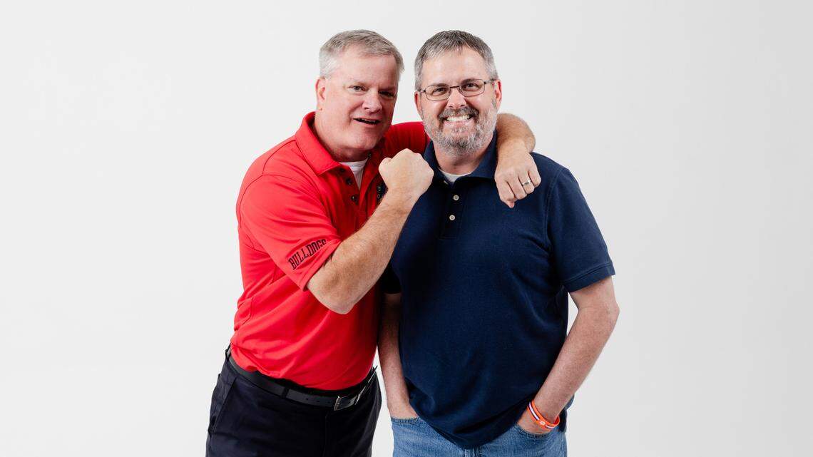 Steve Norris, left, and Daniel Shirley are set to host an hour-long daily sports-talk show on WNEX-FM (100.9 The Creek) beginning Oct. 2.