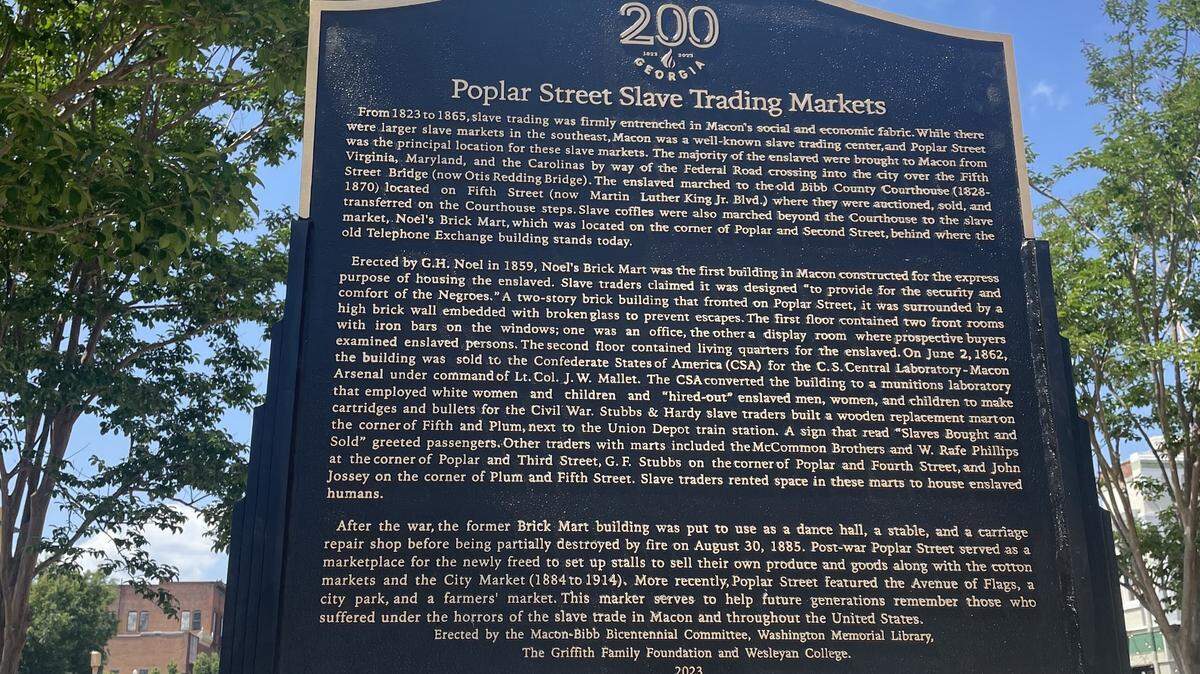 Historical Marker in downtown Macon marks slave trading markets. Ancestry on Tuesday released records revealing more history of more than 100,000 formerly enslaved people in the U.S., including thousands in Macon.