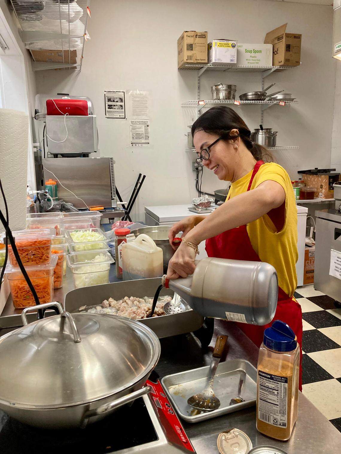 Lorena Ferguson, owner of Lor’s Philippine Cuisine, cooks everything fresh each morning.
