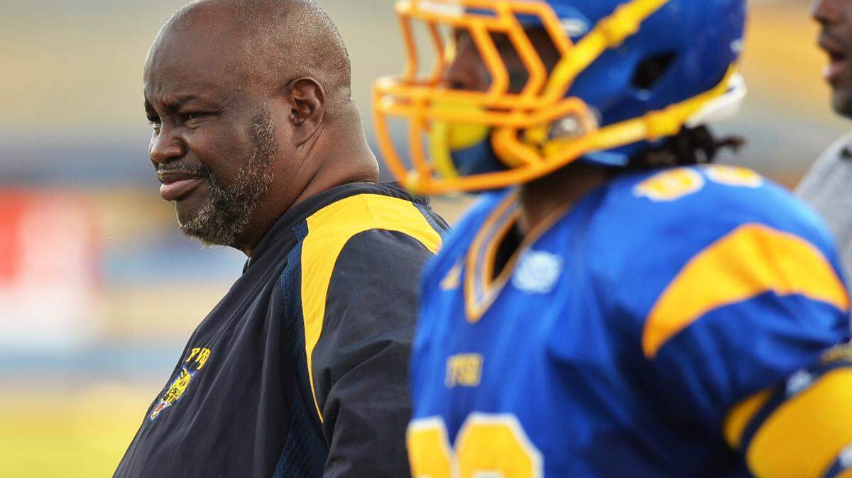 FVSU coach Donald Pittman, left, is pictured in this 2015 file photo.