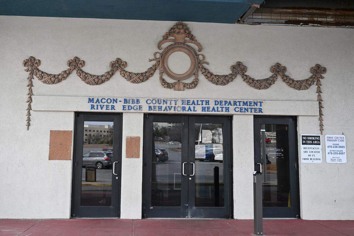 The Macon-Bibb County River Edge Behavioral Health Center on Feb. 10, 2026, sits off of Emery Highway in Macon, Georgia. River Edge Behavioral Health partners with the Bibb County Jail to provide mental health services.