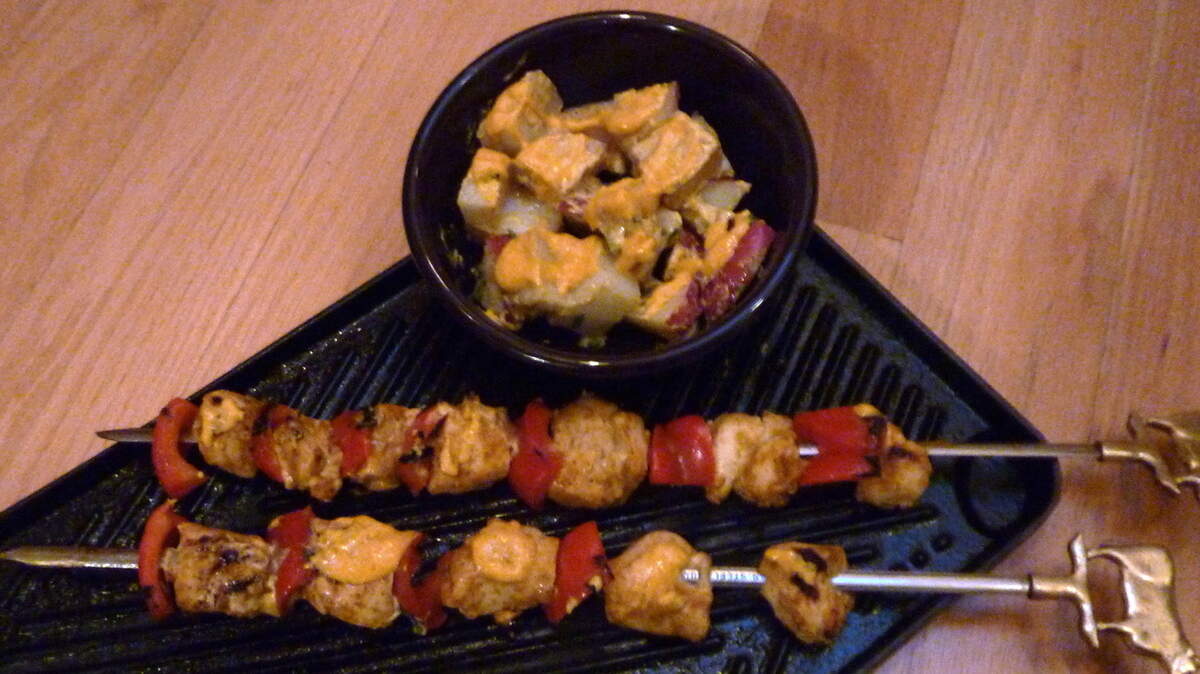 Try Chicken Anticuchos, which are chicken kabobs.
