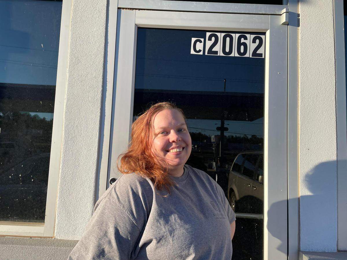 Sydney Beers, owner of Kitty Corner Spa & Boarding, outside the storefront at 2062 Watson Blvd, Suite C, in Warner Robins. She expects to open March 15.