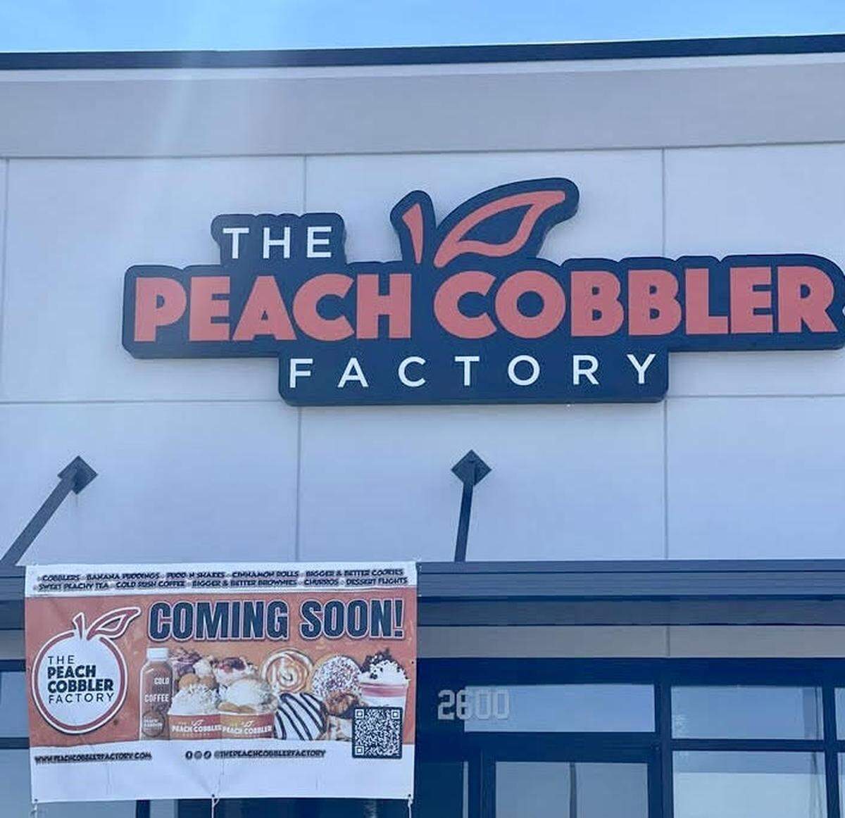 The Peach Cobbler Factory is shooting to open in late April in the Central Retail Plaza, Suite 2600, at 840 Ga. 96 in Warner Robins.