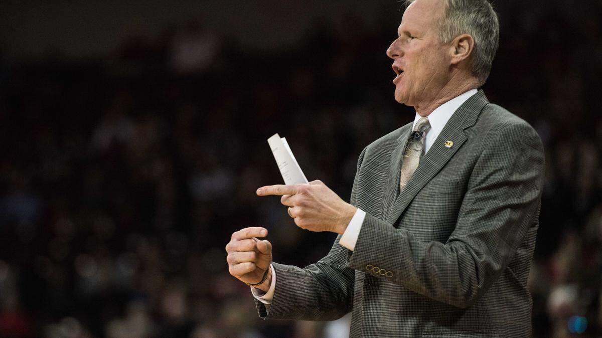 Missouri head coach Kim Anderson communicates with his team during the first half of an NCAA college basketball game against South Carolina Saturday, Jan. 16, 2016, in Columbia, S.C. South Carolina defeated Missouri 81-72. (AP Photo/Sean Rayford)