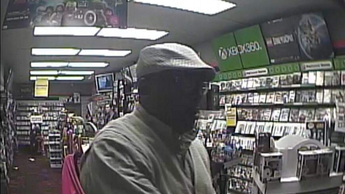 This suspect is being sought in a GameStop robbery.