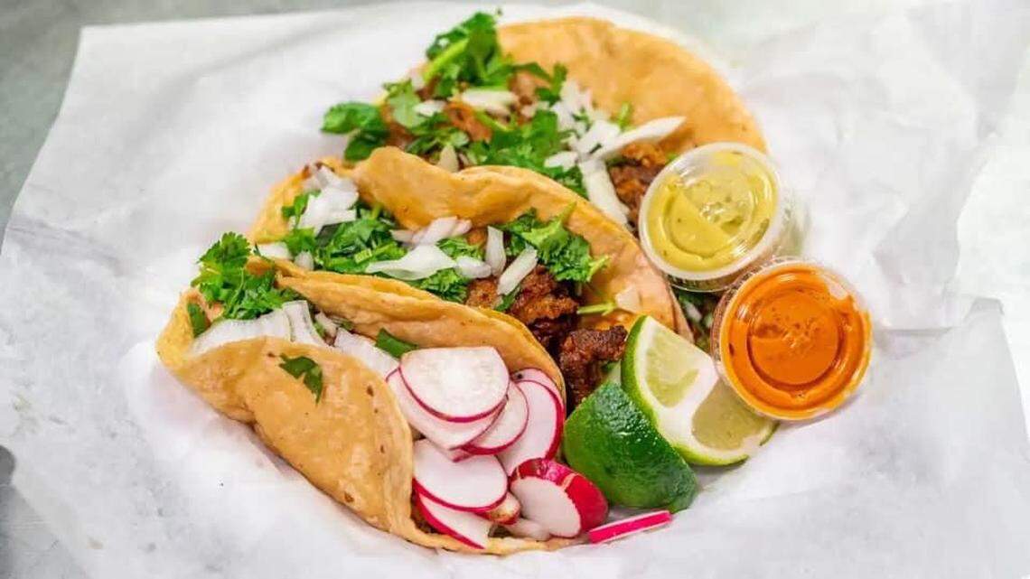 Al pastor tacos at Tacos El Jefe.