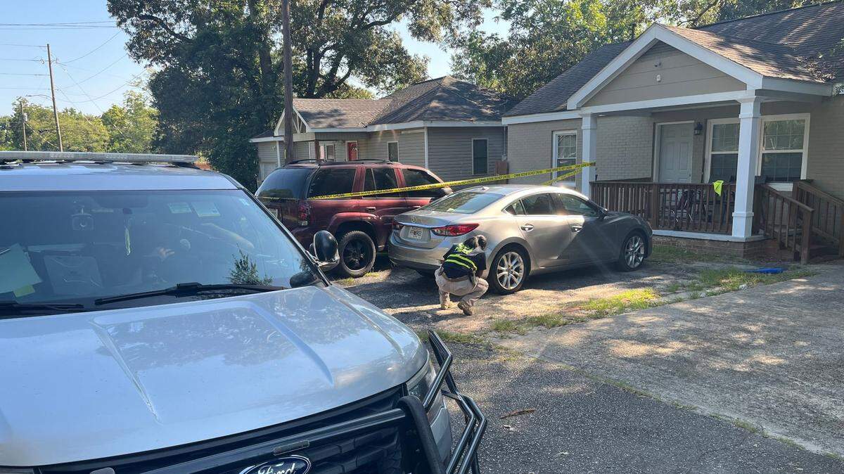 A crime scene specialist with the Georgia Bureau of Investigation processed the scene where a 20-year-old man was shot and killed by officers of the Warner Robins Police Department Monday, August 12, 2024. The man reportedly attempted to break into the home and shot at police, then police shot back.