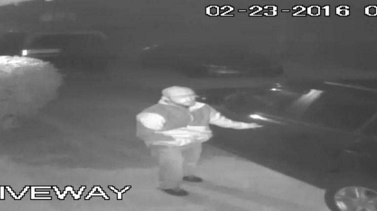 The suspect can be seen on this image from the resident's surveillance system.