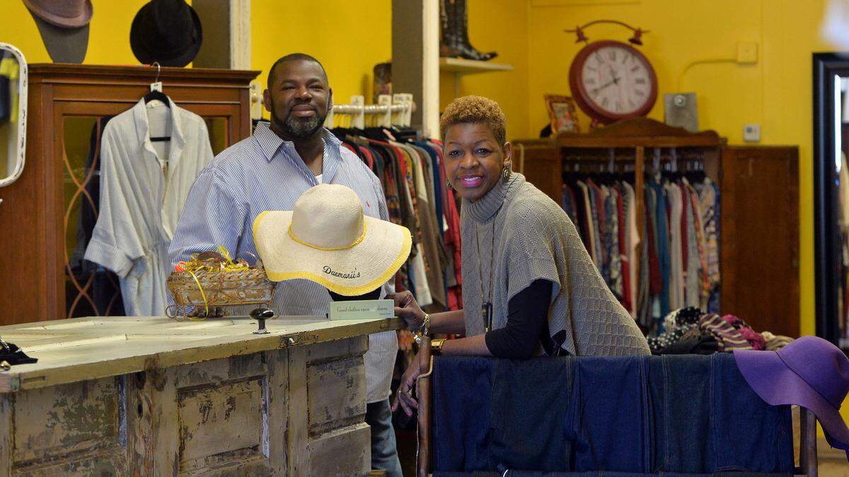 BEAU CABELL/THE TELEGRAPHEddie and Virginia Sharp are co-owners of Daemarii's Unique Boutique on Ingleside Avenue.