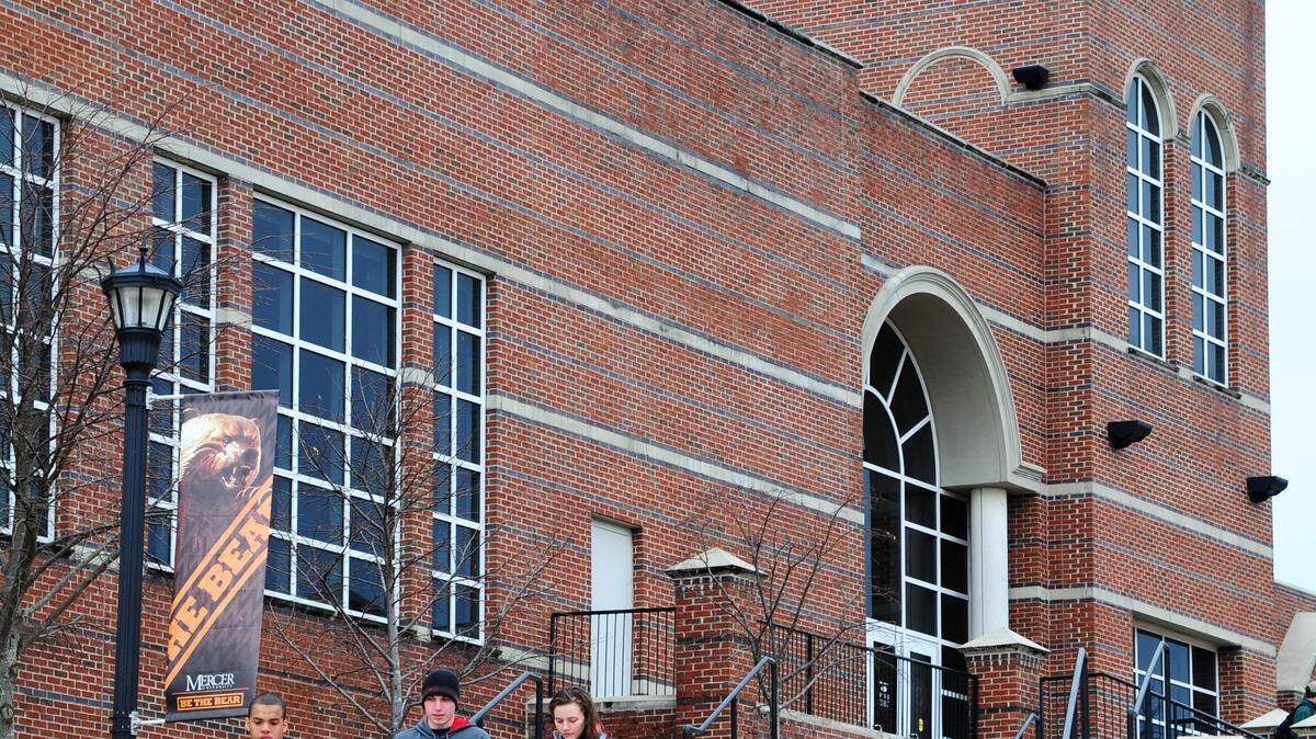Students walk on the campus of Mercer University in Macon.