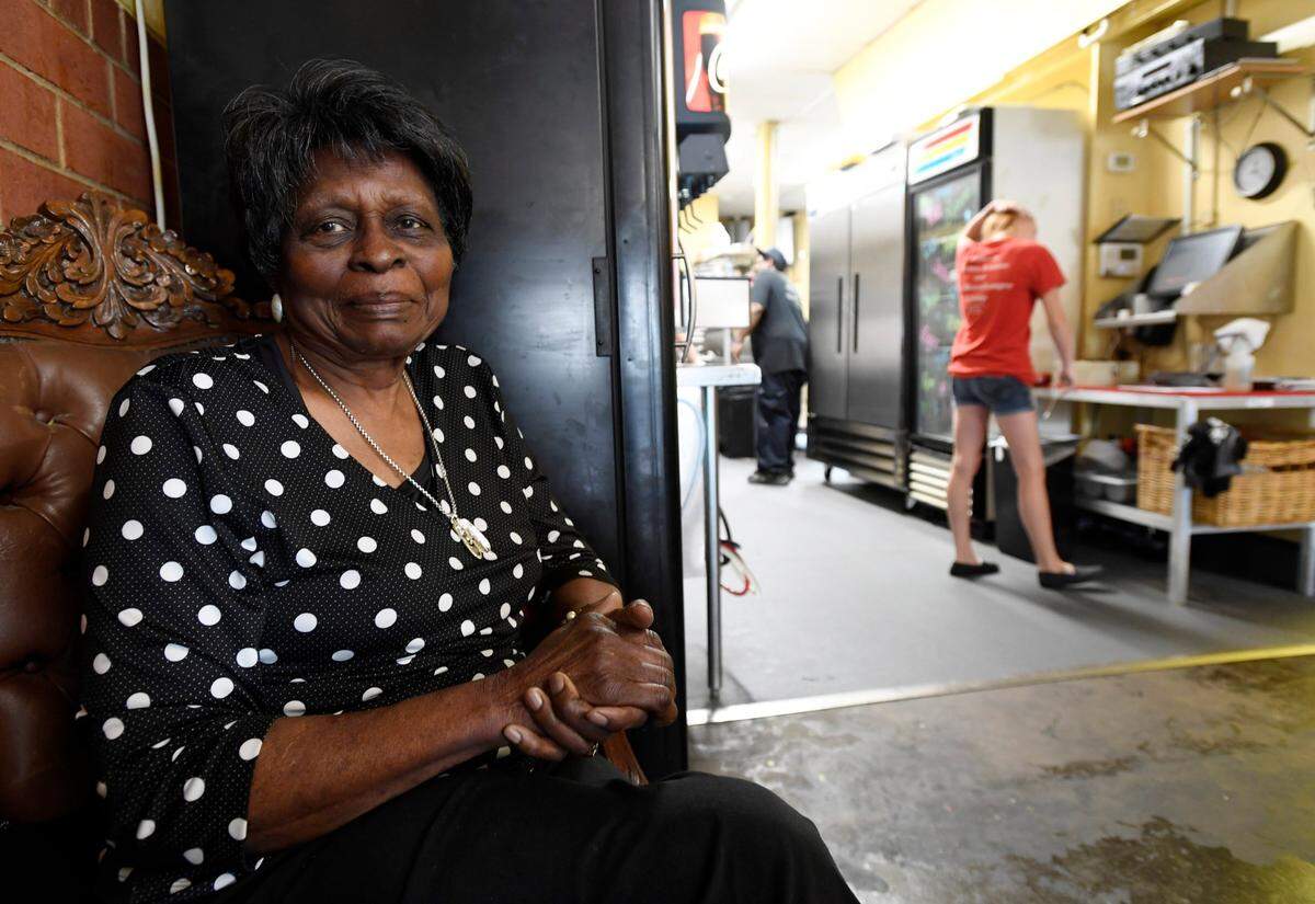 Mama Louise Hudson, original founder of H&H restaurant with her late cousin Inez Hill died Tuesday at the age of 93. File Photo. Mama Louise Hudson sits in her chair in the corner of the dinning room at H&H Restaurant in 2017.