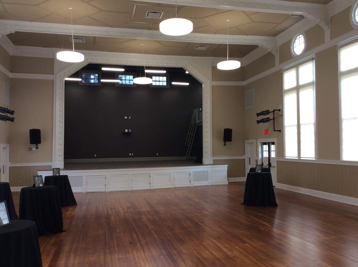 The auditorium in the Mill Hill Community Arts Center features a stage that will be used to host various performances and other activities.