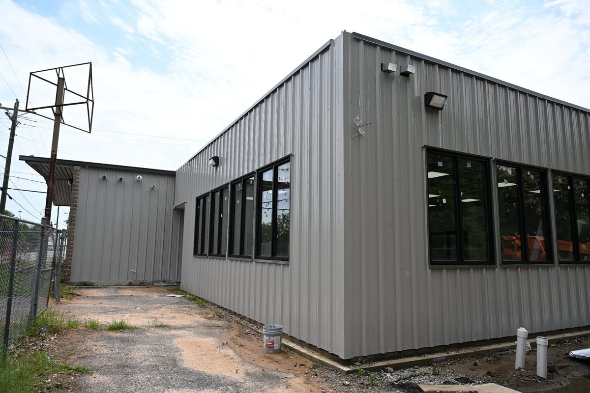An addition to the original building sits off of the City of Warner Robins’ Haven Hope House on Monday, May 19, 2025, in Warner Robins, Georgia. The completion of the first city-run homeless shelter in Warner Robins has been delayed several times, but is set to open this summer.