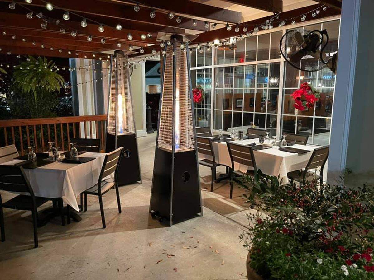 Beautiful lights strung and warm heaters are all a part of the dining experience at Circa.
