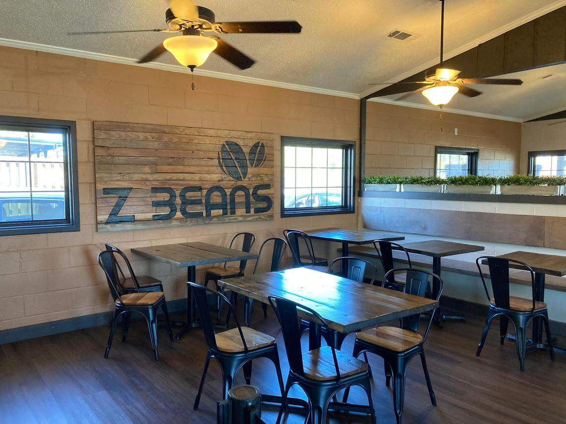 Part of the dining area at the new Z Beans Coffee at 102 South Armed Forces Blvd. in Warner Robins.