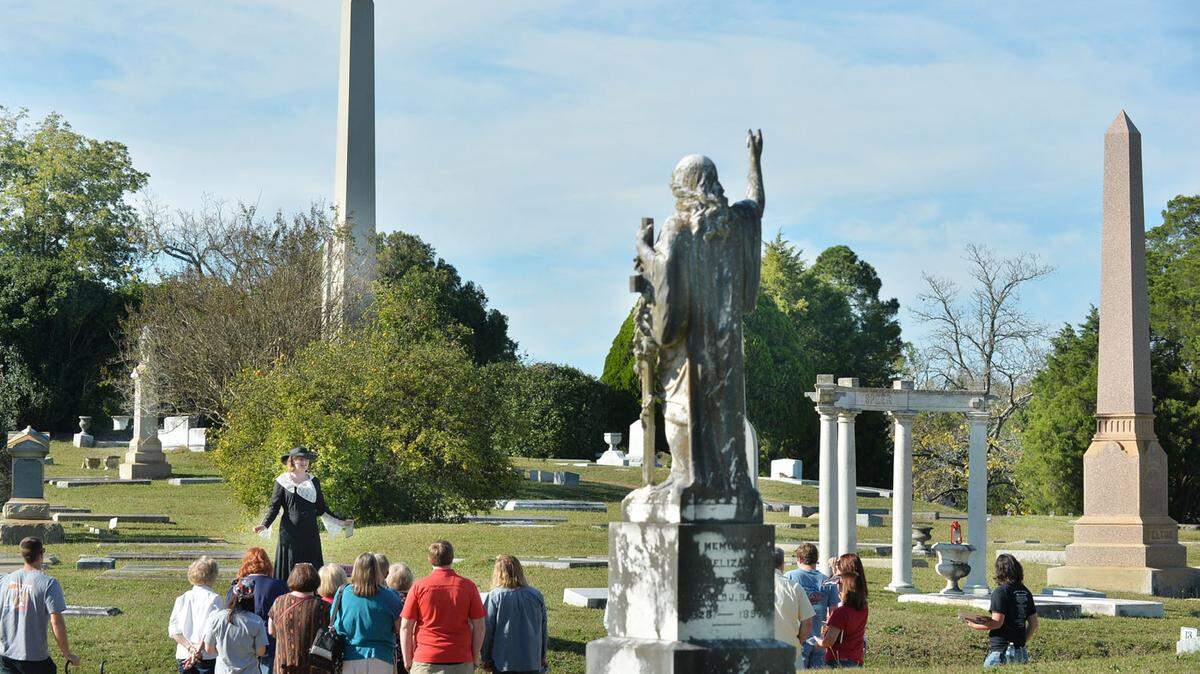 Melissa Garner brings the story of Gladys Schofield (1893-1976) back to life at historic Riverside Cemetery during one of last year's Spirits in October tours. Schofield was a self-taught landscape architect and world traveler with a gift for hyperbole. The popular tour is back at the cemetery on several evenings between now and Nov. 1.