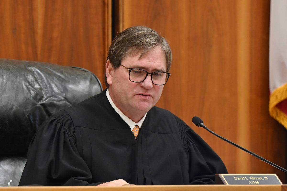 Bibb County Superior Court Judge David Mincey III speaks to the court ahead of giving Eric Head the maximum sentence on Thursday, Oct. 30, 2025, at the Bibb County Superior Courthouse in Macon, Georgia. Head was found guilty on all charges and was given the maximum penalty of 20 years in prison. 