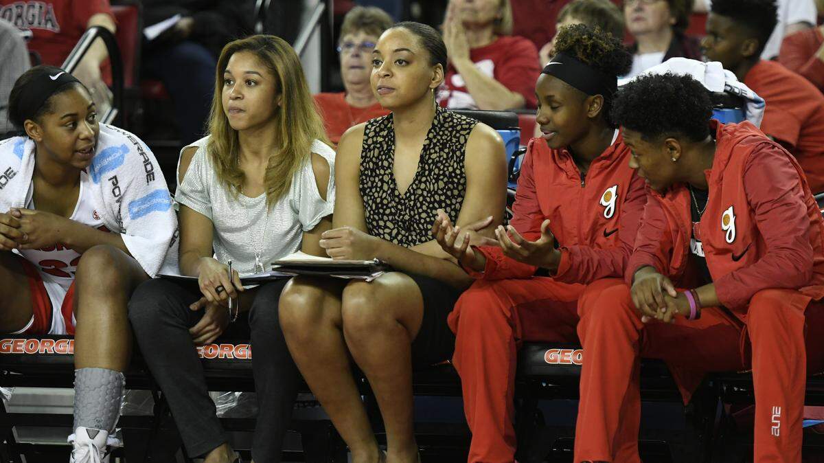 Georgia Director of Basketball Operations Meredith Mitchell during the Lady Bulldogs’ game against SEC opponent Alabama at Stegeman Coliseum on Thursday, Feb. 23, 2017 in Athens, Georgia.