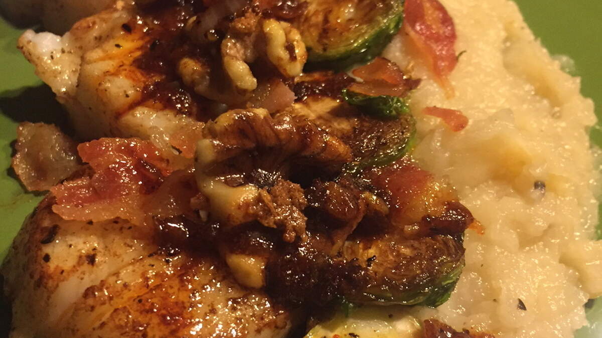 Try Brussels sprouts cooked with bacon and served with scallops and turnips.