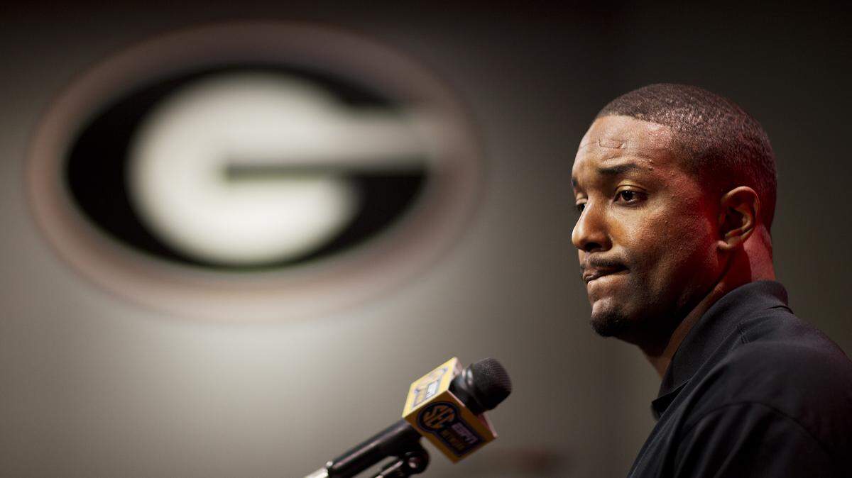 DAVID GOLDMAN/ASSOCIATED PRESSGeorgia football interim head coach Bryan McClendon speaks to the media on Wednesday. McClendon and the Bulldogs are getting ready for the TaxSlayer Bowl game against Penn State in Jacksonville, Florida.