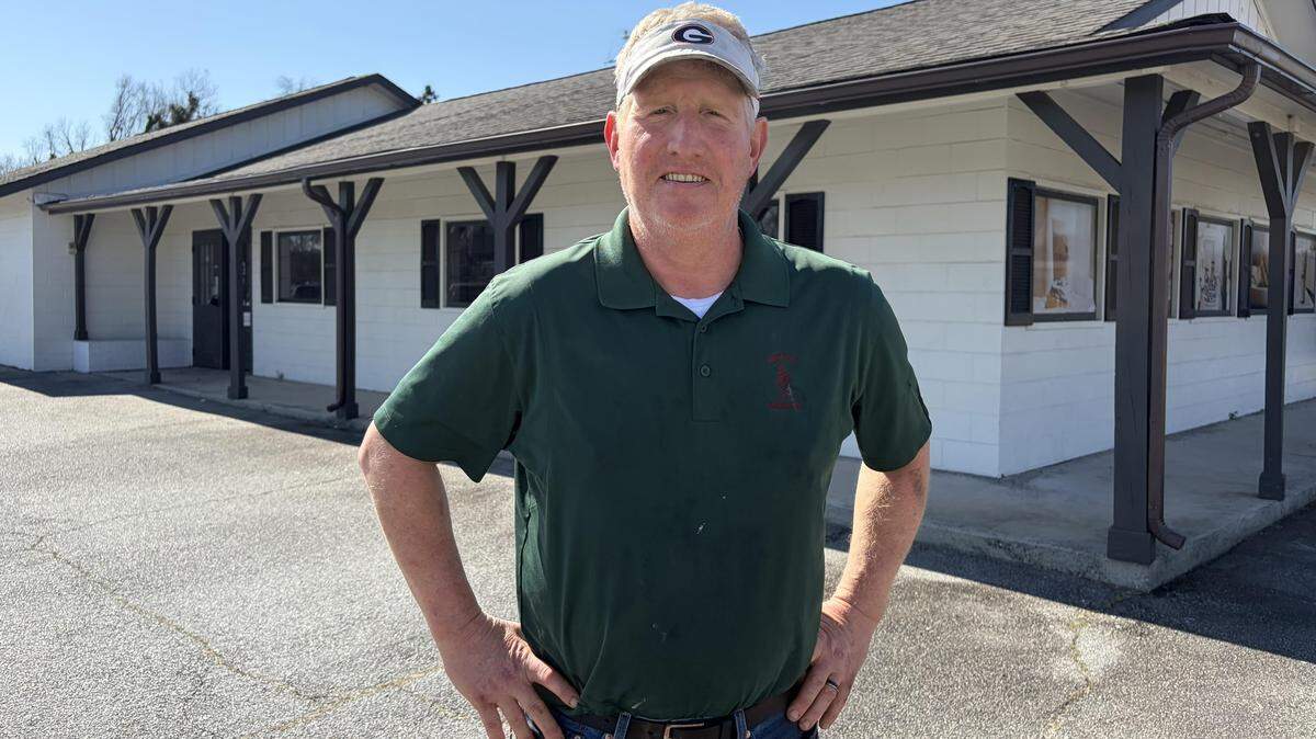 Co-owner Jake Fincher outside the future home of the newest location of Fincher’s Barbecue at 102 South Armed Forces Blvd. in Warner Robins near the corner of Watson Boulevard and Ga. 247.
