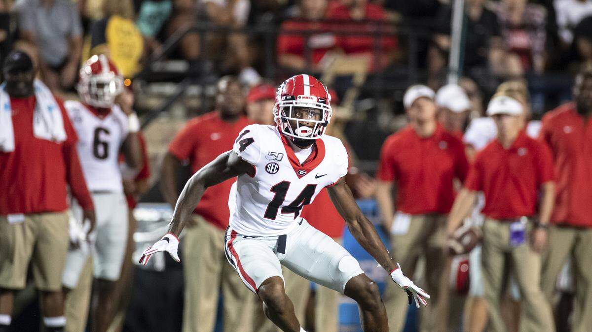 Georgia Bulldogs defensive back DJ Daniel (14) moves in position against the Vanderbilt Commodores during an NCAA football game on Saturday, Aug. 31, 2019 in Nashville, Tenn.