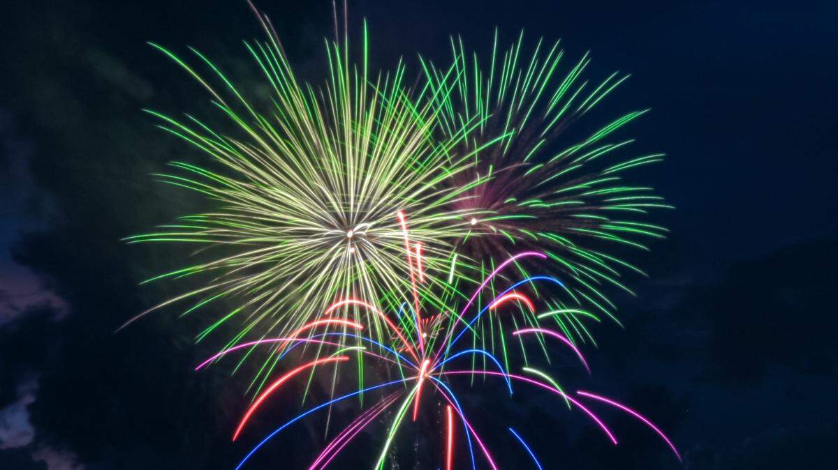 Fireworks light up the sky above Lake Tobesofkee during annual Sparks over the Park in this 2022 Telegraph file photo.