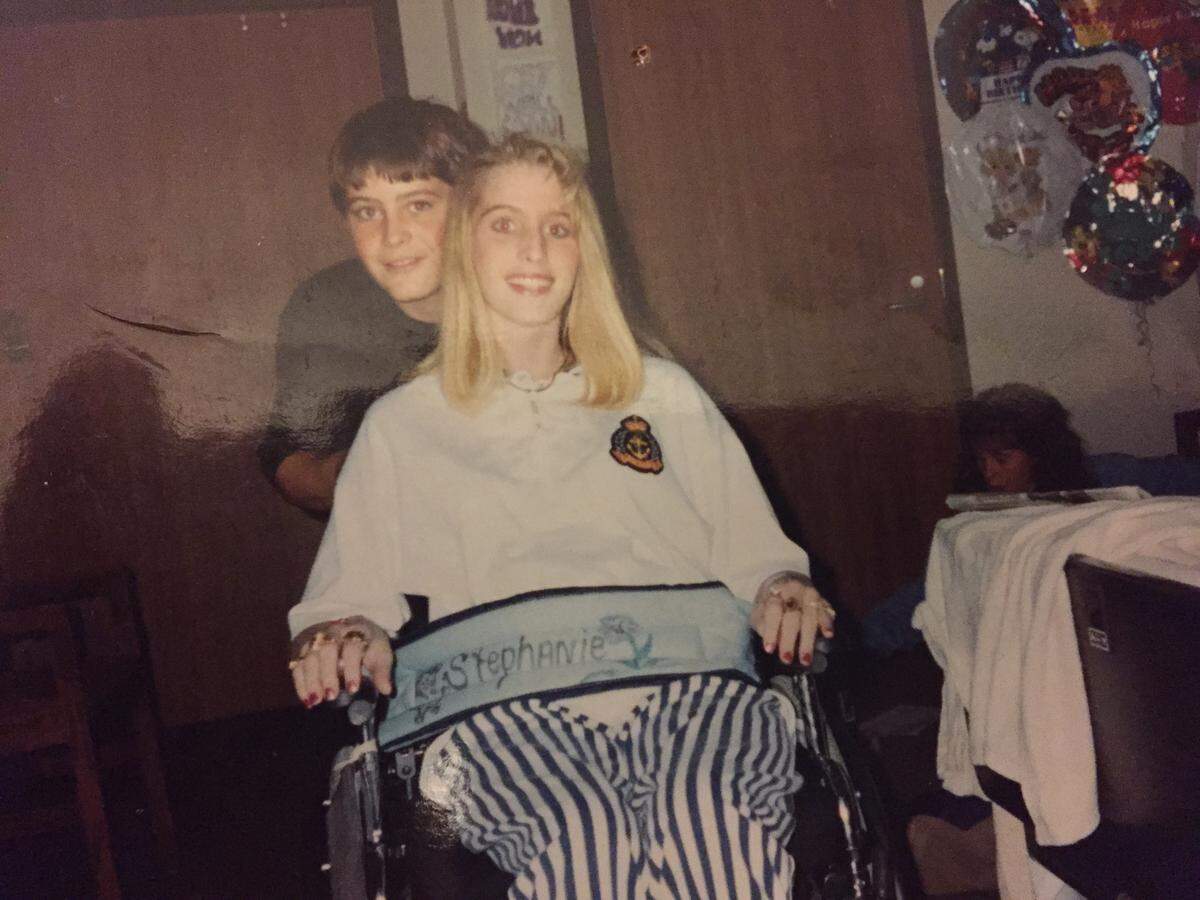 Stephanie McDuffie as a teenager after accident in 1993.