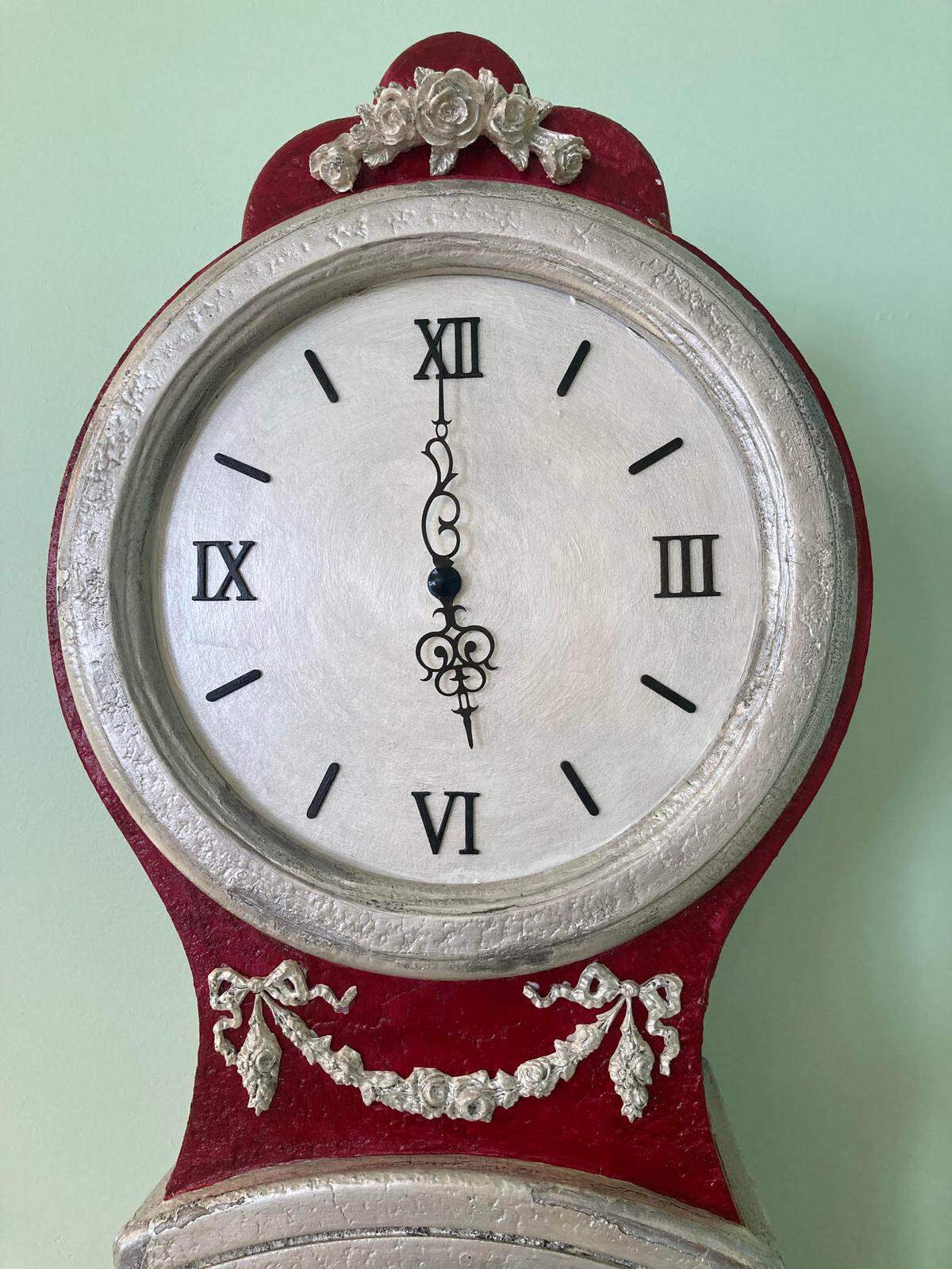 The face of a fanciful faux grandfather Victorian clock at Mad Hatter Cafe & Confections expected to open this fall in Warner Robins.